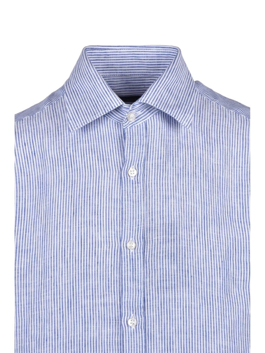 Paul & Shark White Blue Linen Shirt