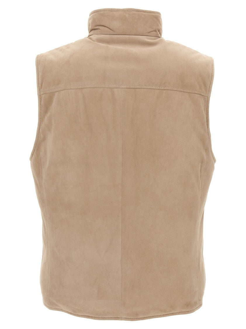 Brunello Cucinelli Suede Vest With Goose Down Padding