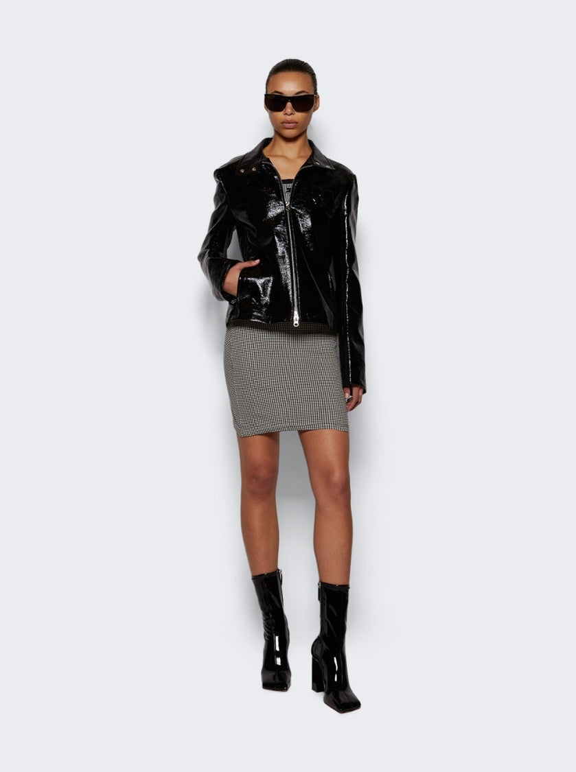 Courrèges Contrast Houndstooth Mini Dress White And Blck