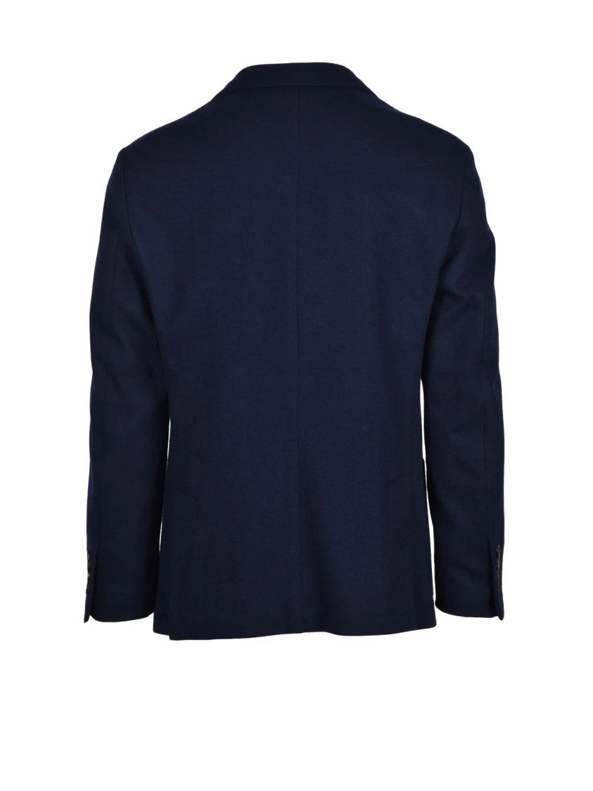 Eleventy Blue Wool-Blend Tailored Jacket
