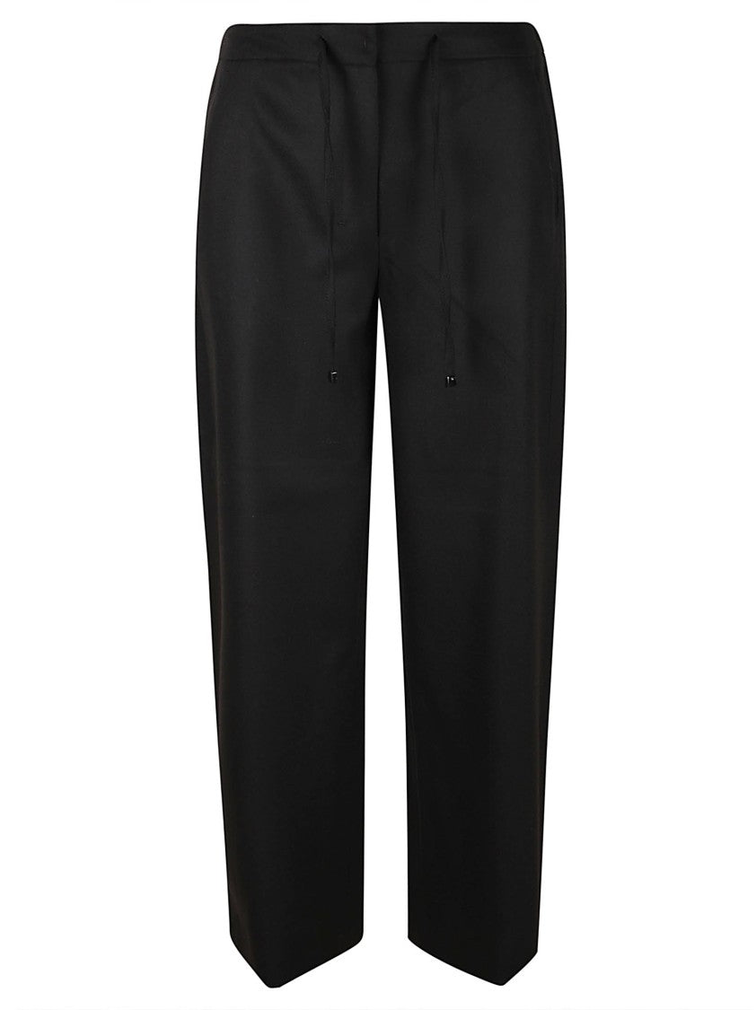Max Mara Black Cropped Pants With Relaxed Fit And Tapered Leg