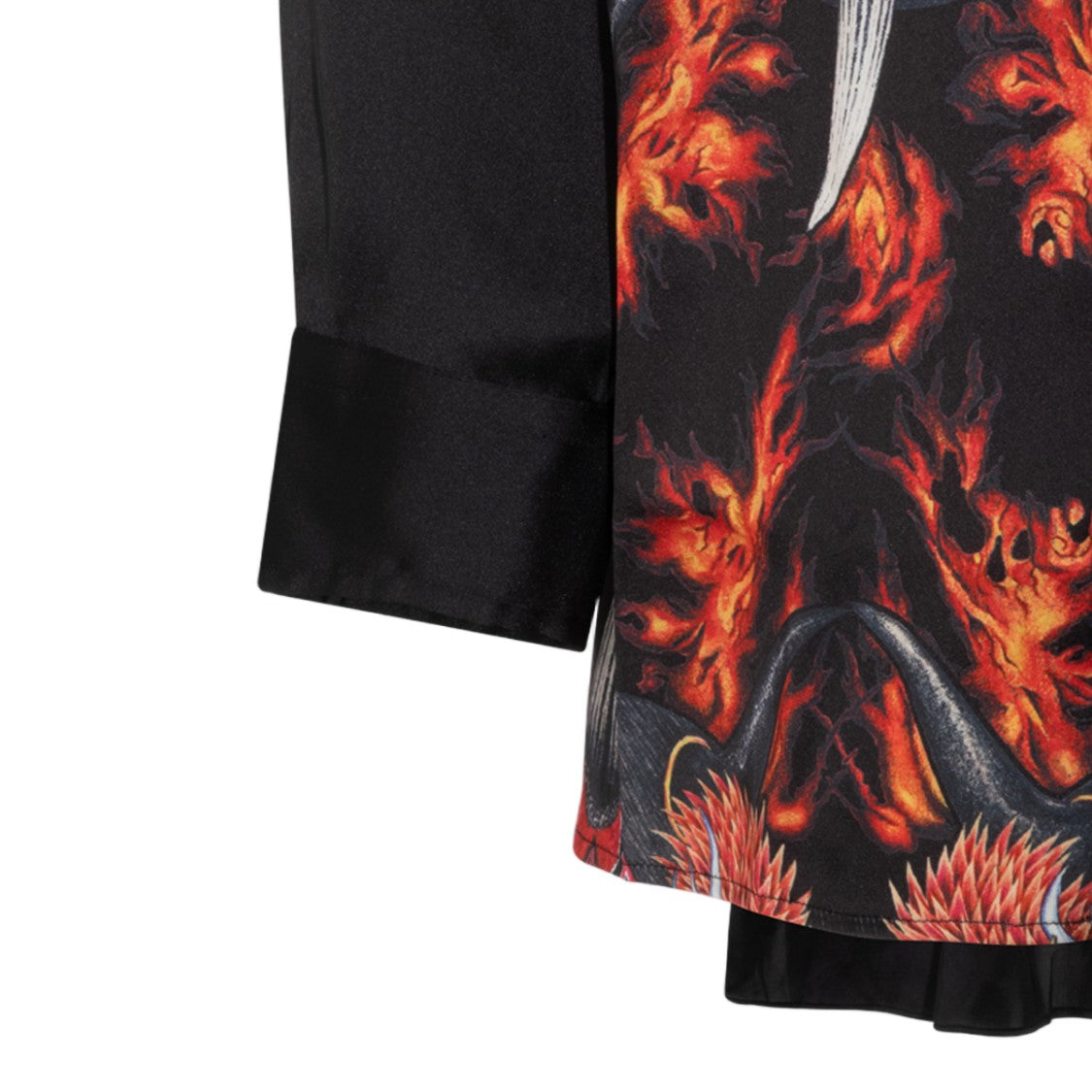 Y-3 Long-Sleeve Casual Shirt With Fiery Graphic Print