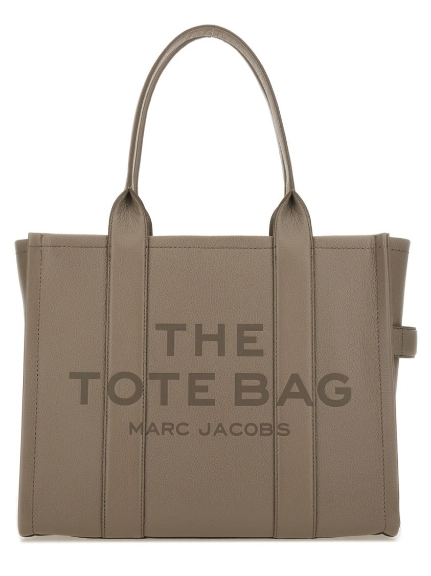 Marc Jacobs Large Structured Leather Tote Bag With Bold Embossed Lettering