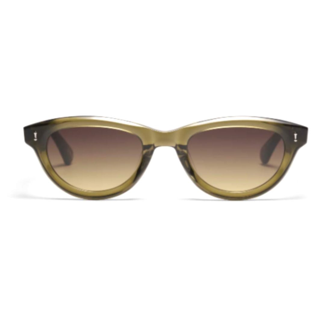 Peter And May Cydonia Translucent Olive Green Cat-Eye Sunglasses With Gradient Lenses