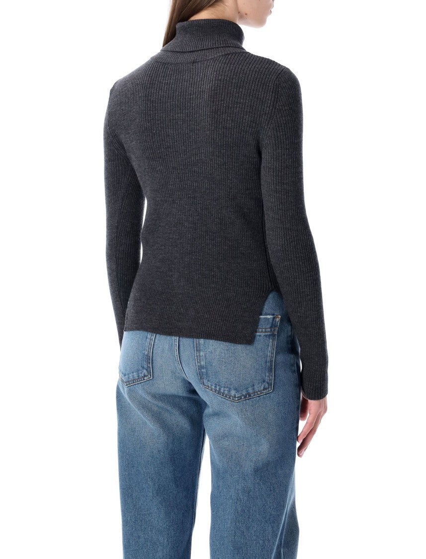 Sessùn Grey Ribbed Wool Cardigan