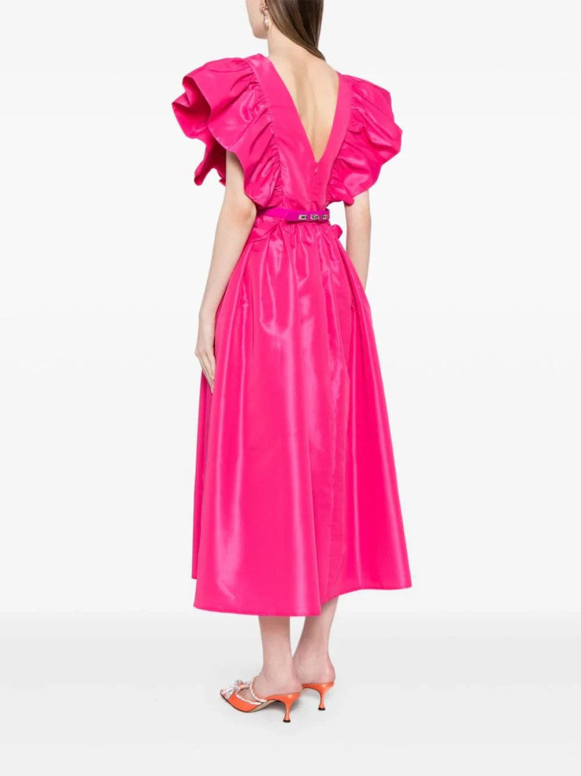 Saiid Kobeisy Taffeta Dress With Gathered Sleeves