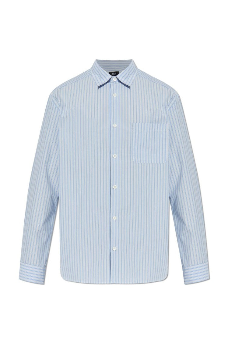 A.P.C. Long-Sleeve Vertical Striped Shirt