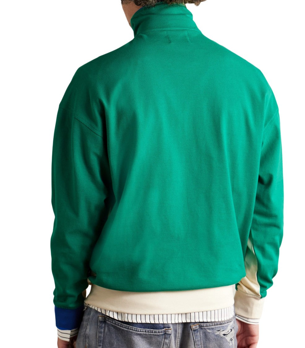 Isabel Marant Color-Block Long-Sleeve Polo Shirt With Zip-Up Collar