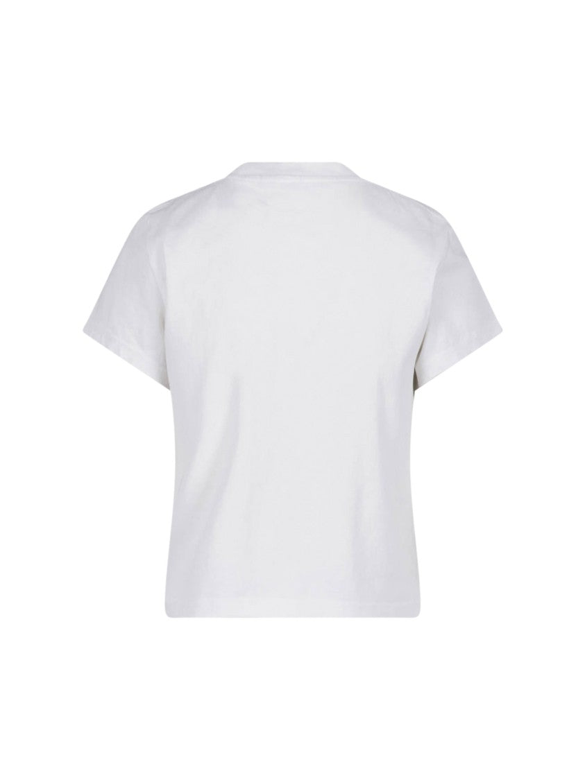 Alexander Wang Cropped White T-Shirt With Classic Crew Neckline