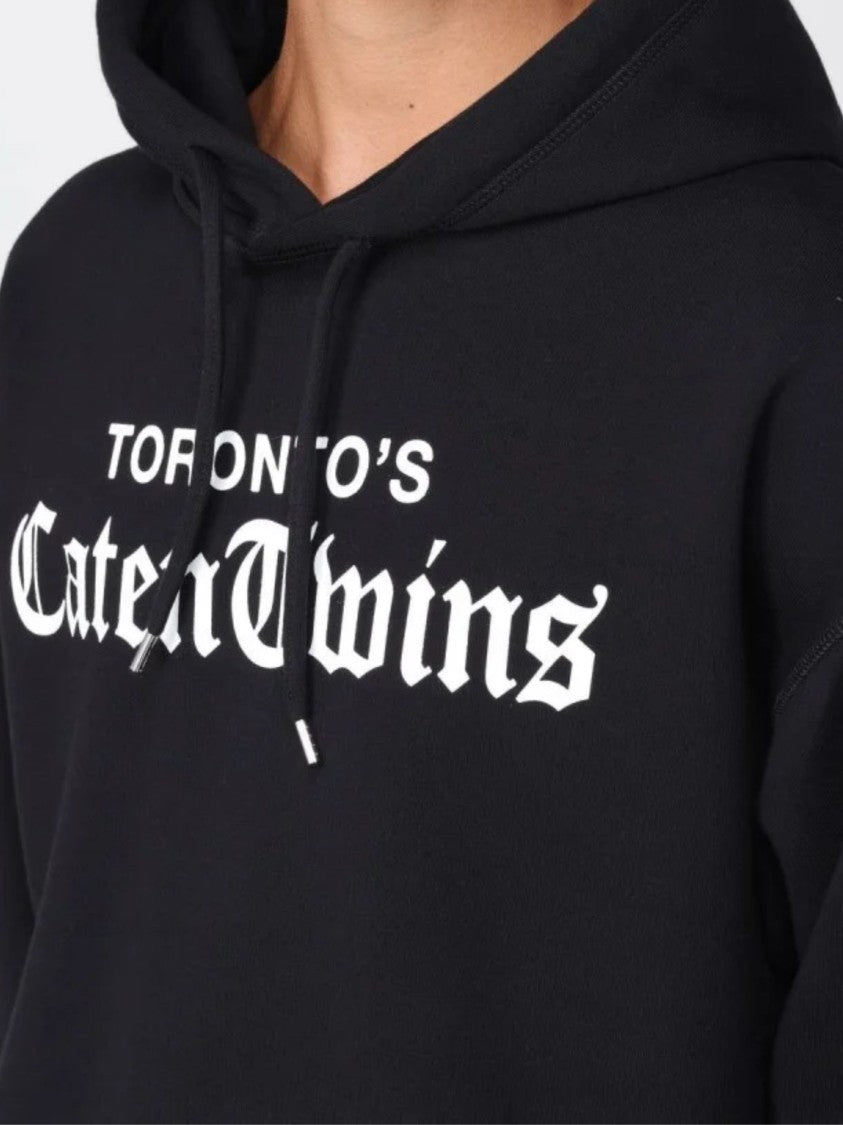 Dsquared2 Black Gothic Text Print Relax Fit Hoodie