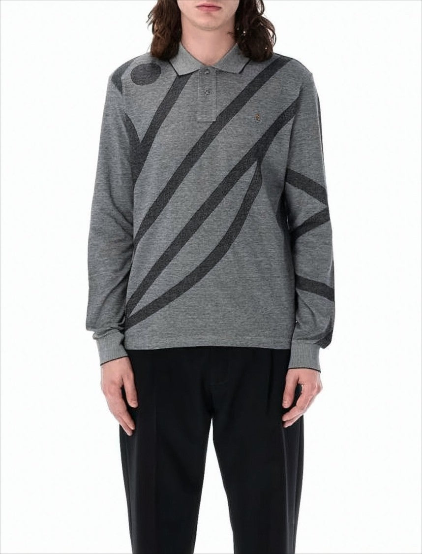 Vivienne Westwood Long-Sleeved Polo Shirt With Abstract Patterns