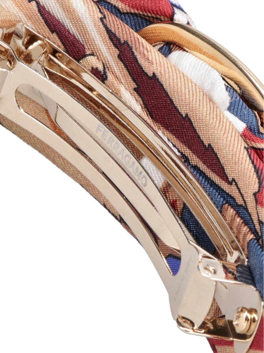 Ferragamo Multicolor Silk And Cotton Bow Hair Clip