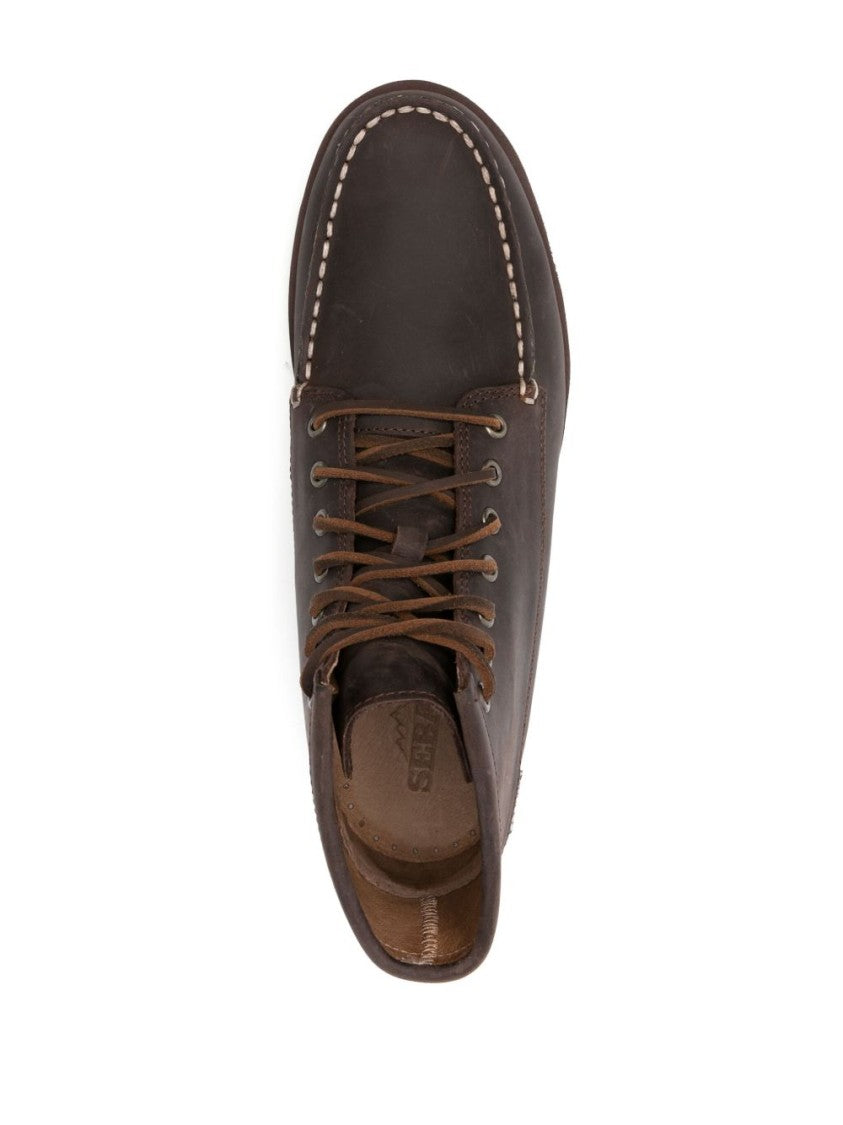 Sebago Cedar Brown Suede Desert Boot With Whipstitch Detail