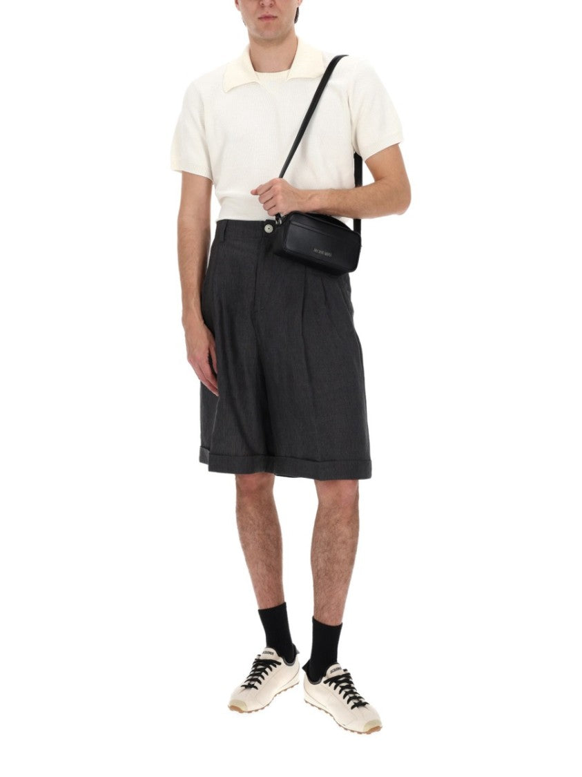 Jacquemus Neutrals Cotton Loose Front-Pleat Shorts