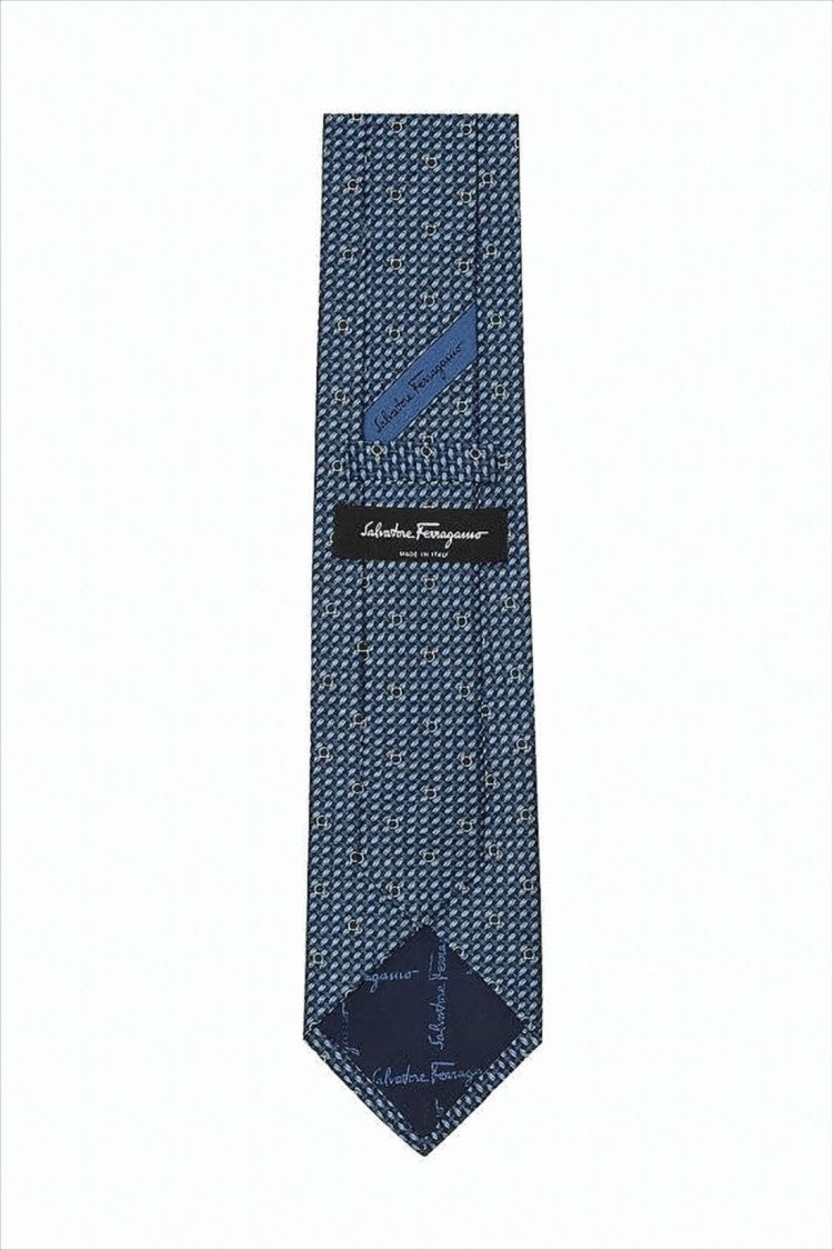 Salvatore Ferragamo Textured Blue Silk Tie