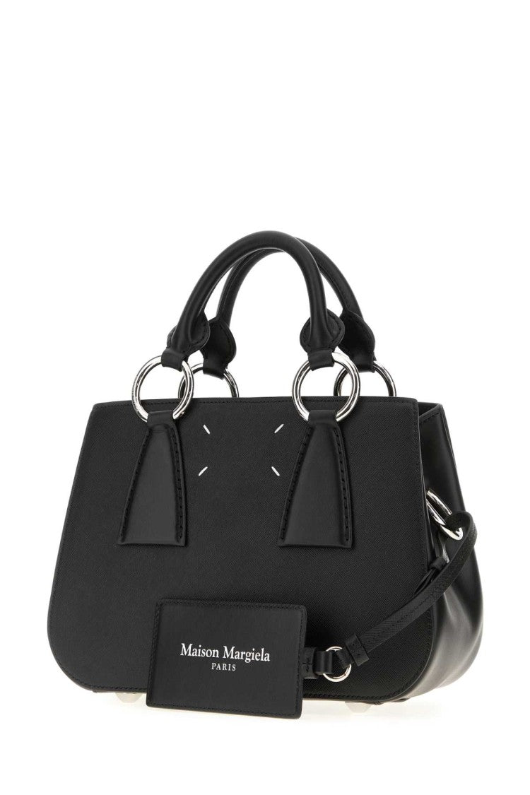 Maison Margiela Structured Black Leather Handbag