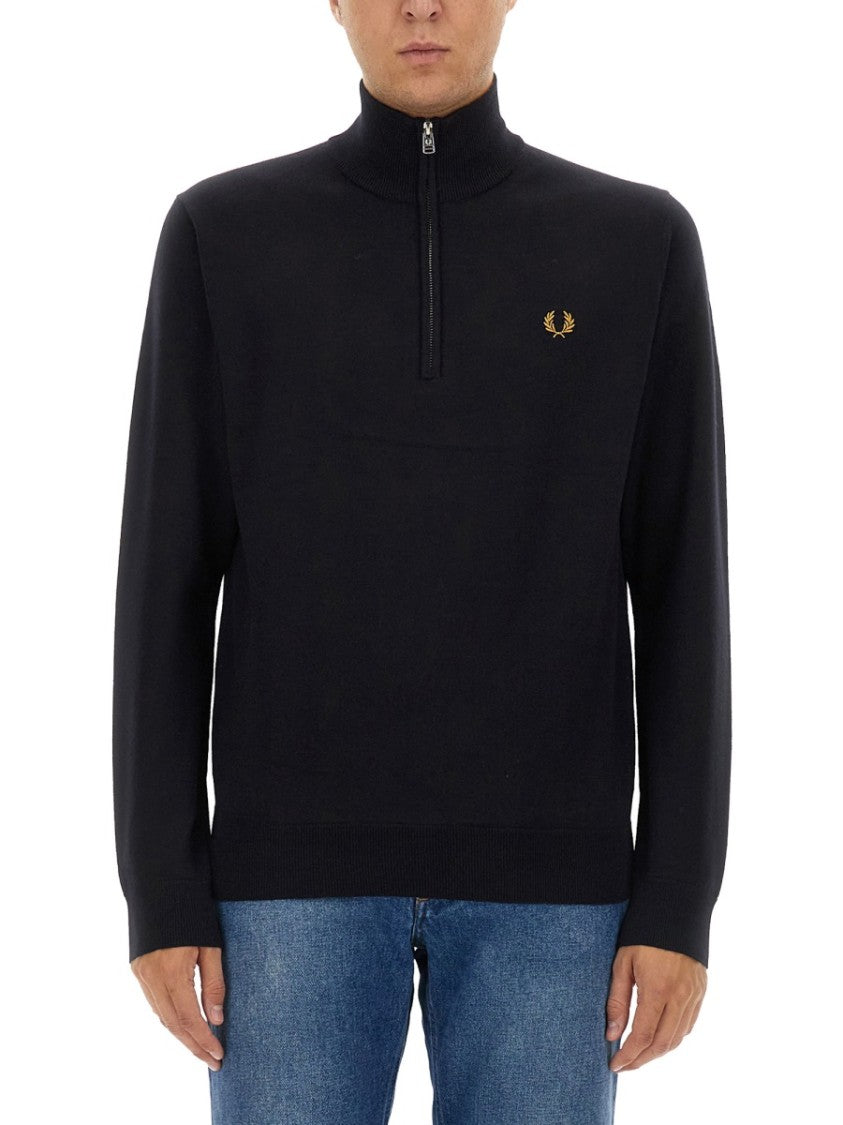 Fred Perry High-Collar Jersey With Quarter Zip