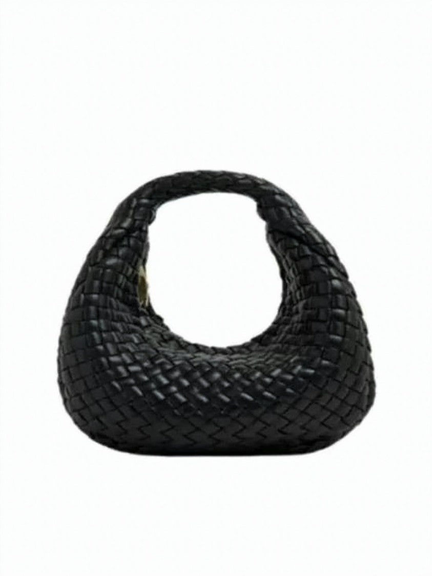 Bottega Veneta Crescent-Shaped Woven Calf Leather Shoulder Bag