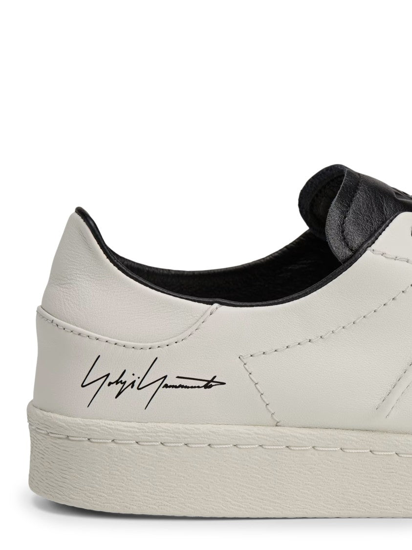 Y-3 Low-Top Leather Sneakers With Perforated Stripes