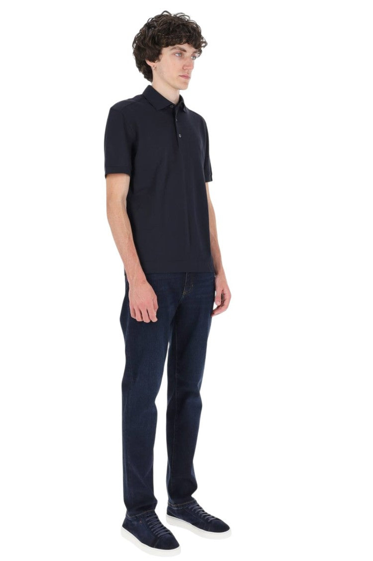 Zegna Cotton-Silk Polo Shirt