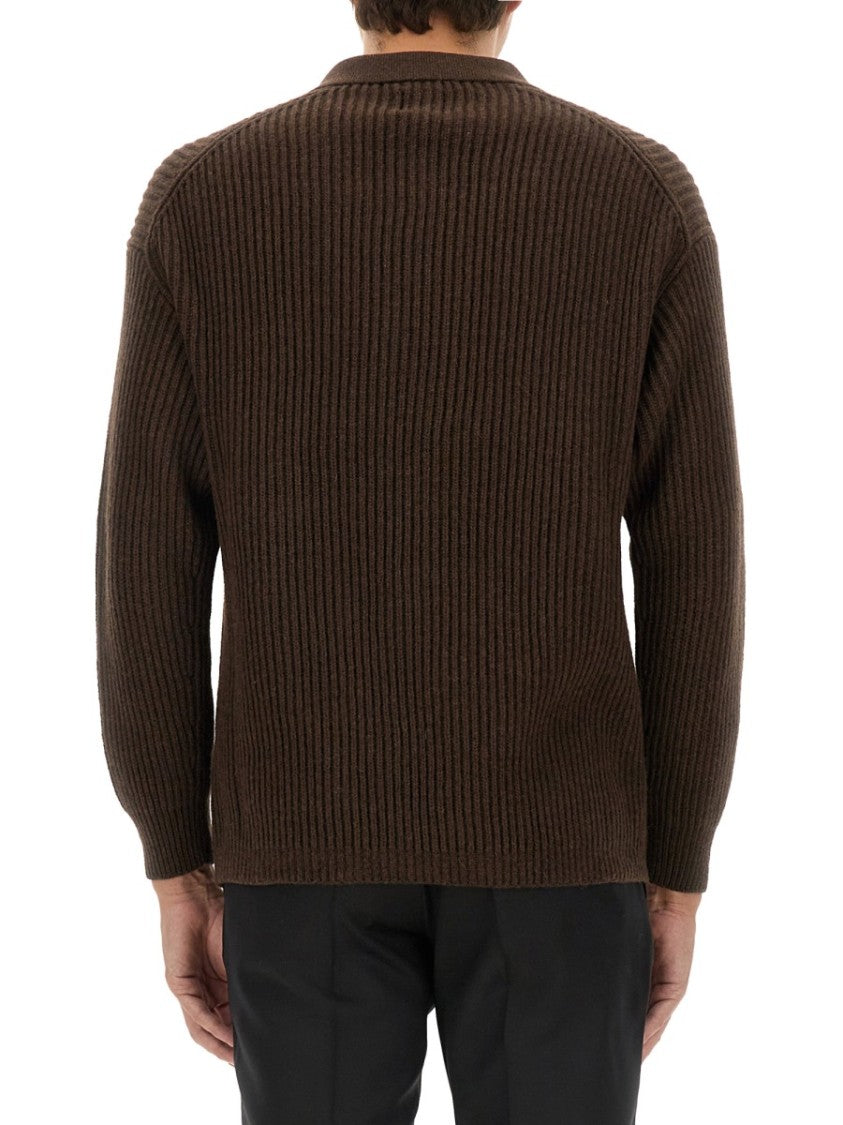 Emporio Armani Textured Ribbed Wool Jersey