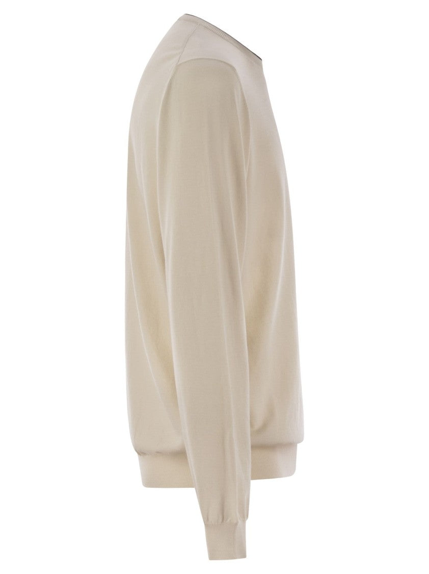 Fay Crew-Neck Jumper In Shaved Cotton Knit