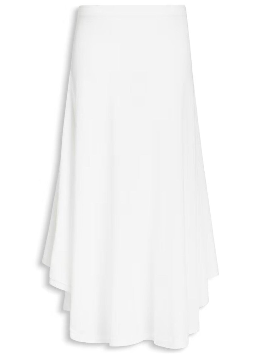 Alaïa Ivory Asymmetrical High Waist Midi Skirt