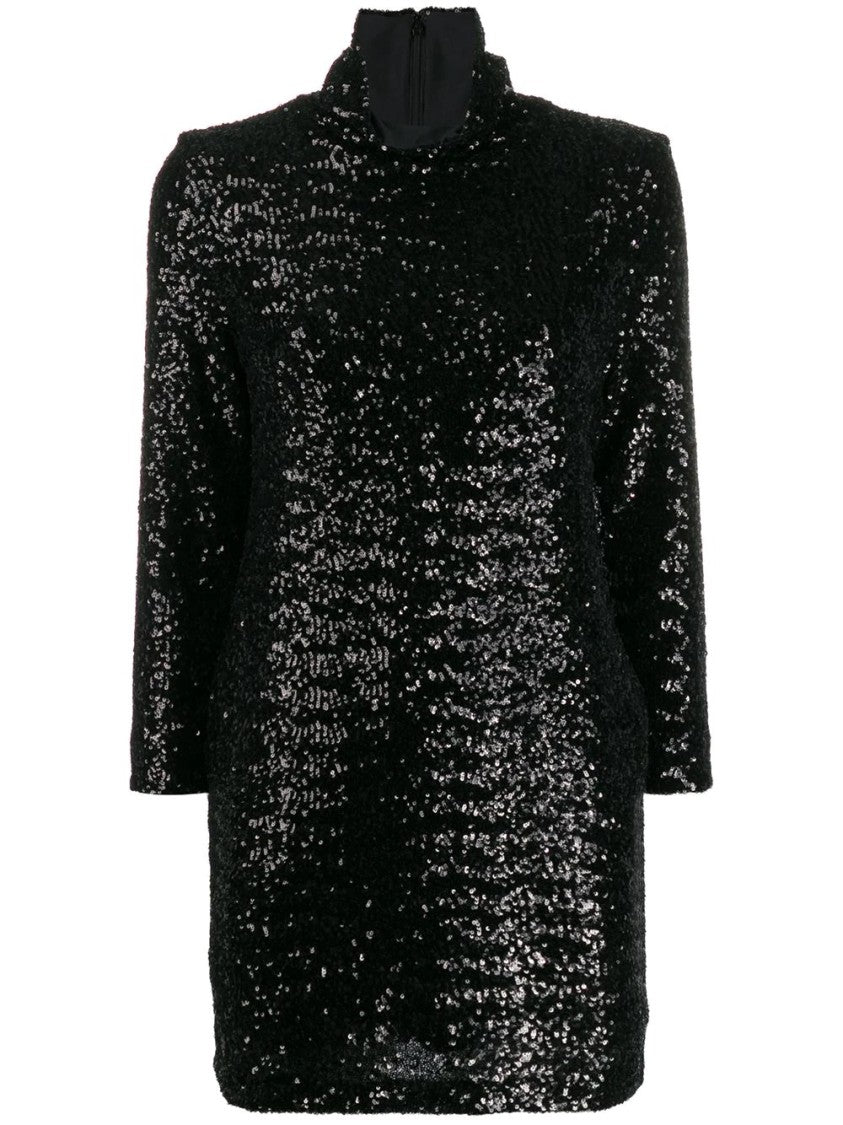 Fabiana Filippi Black Coat With Sequin Detailing And Timeless Design
