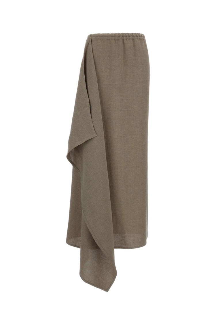 Dusan Beige Long Sarong Skirt