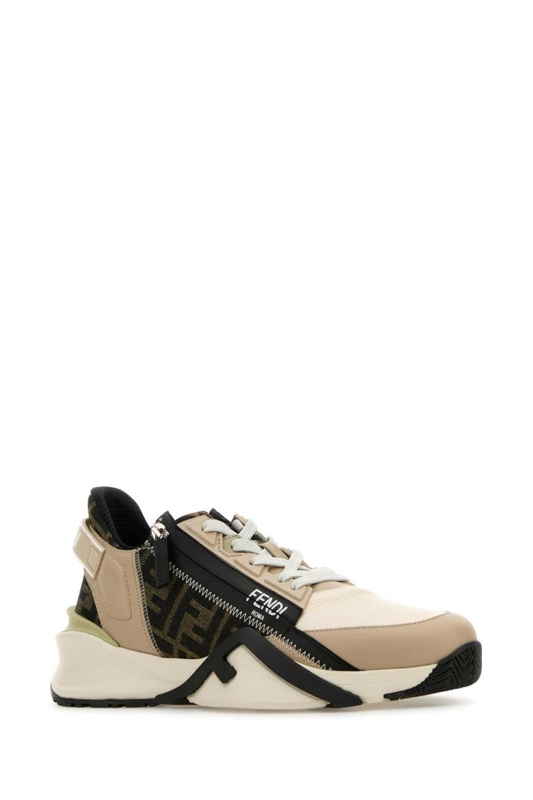 Fendi Multicolor Leather And Jacquard Fendi Flow Sneakers