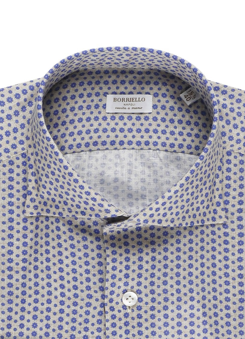 Borriello Floral Print Linen Shirt