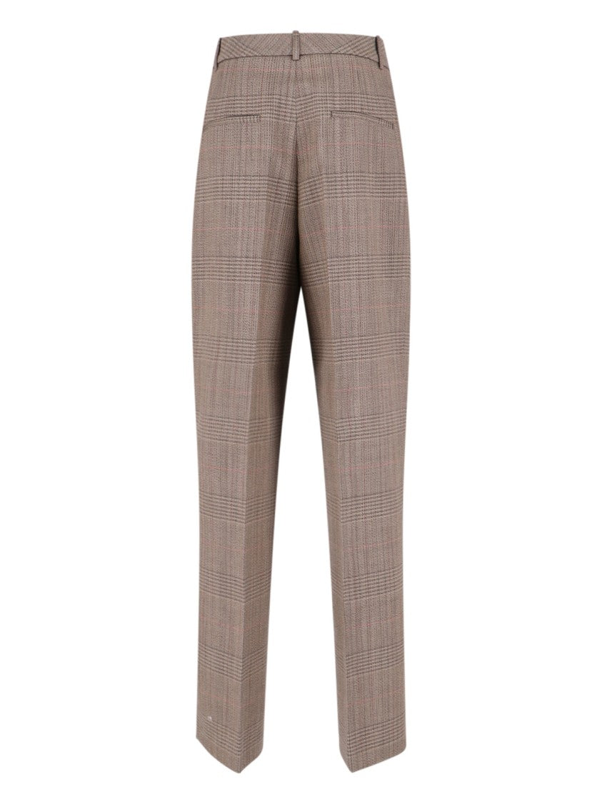 Róhe Straight-Leg Plaid Trousers With High Waist Design