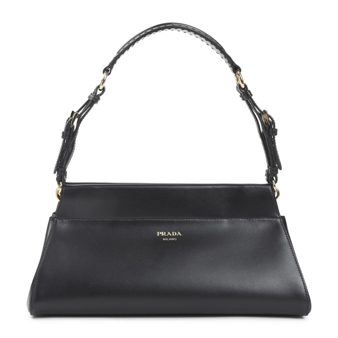 Prada Rectangular Black Calf Leather Handbag