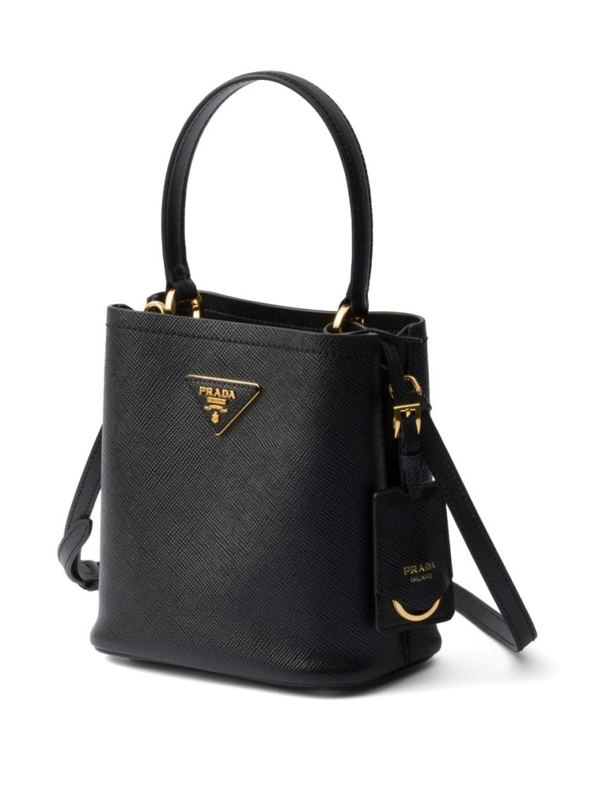 Prada Saffiano Leather Mini-Bag With Adjustable Strap And Signature Logo