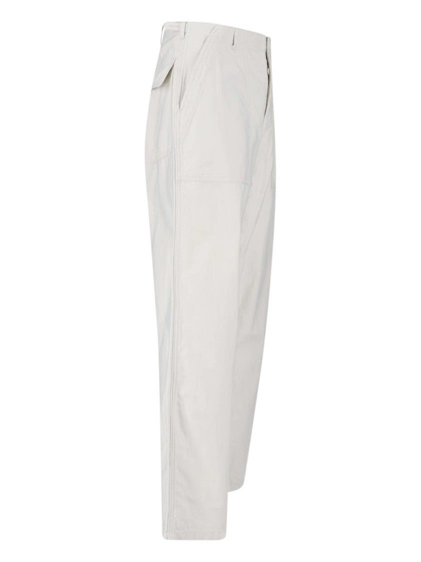 Kaptain Sunshine White Baker Mid-Rise Straight-Leg Cotton Trousers