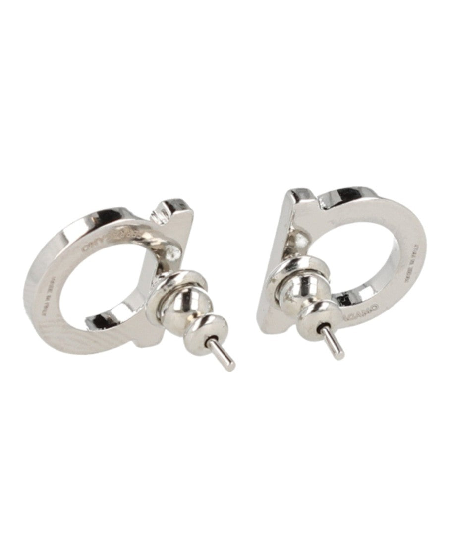 Ferragamo Crystal-Embellished Letter Motif Earrings