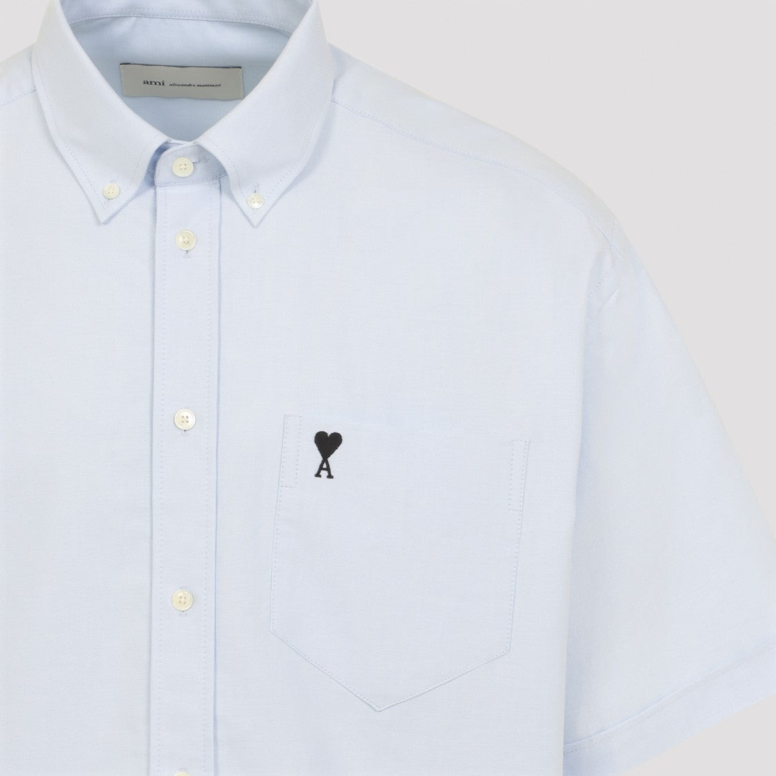Ami Paris Short-Sleeved Casual Shirt With Button-Down Collar