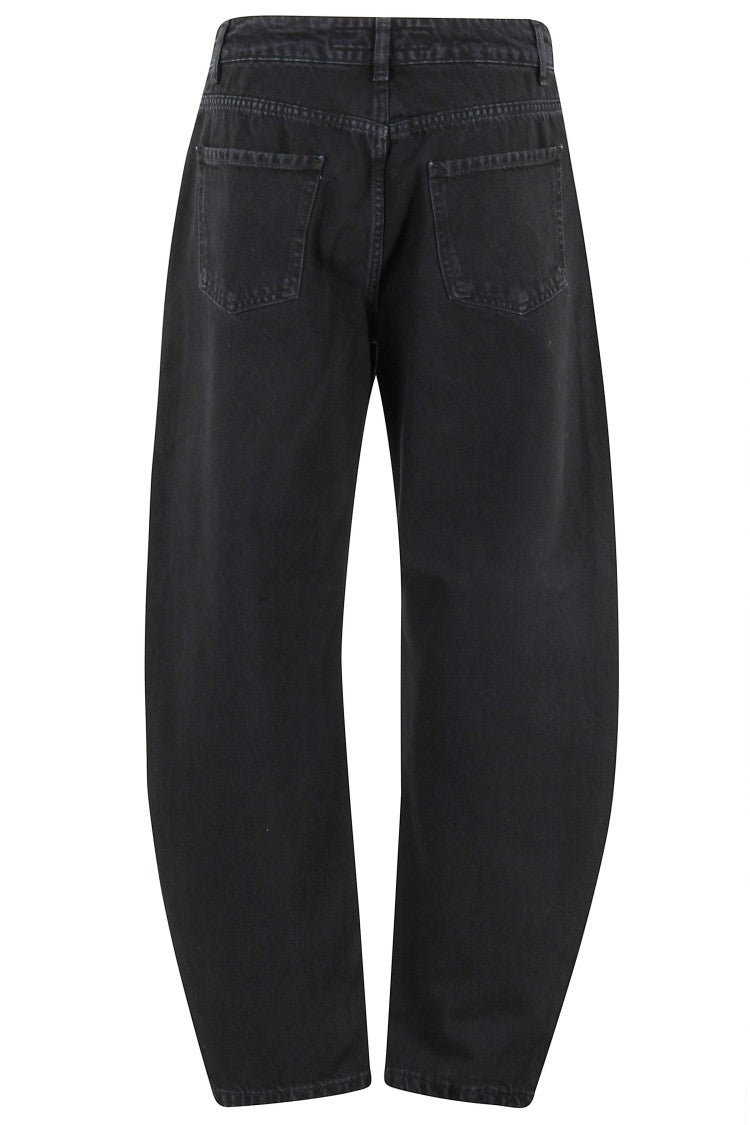 Federica Tosi Balloon-Style Black Denim Jeans With Tapered Leg
