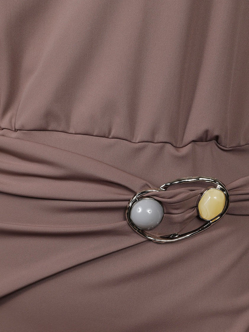 Hamoulet Fitted Minidress With Round Neckline