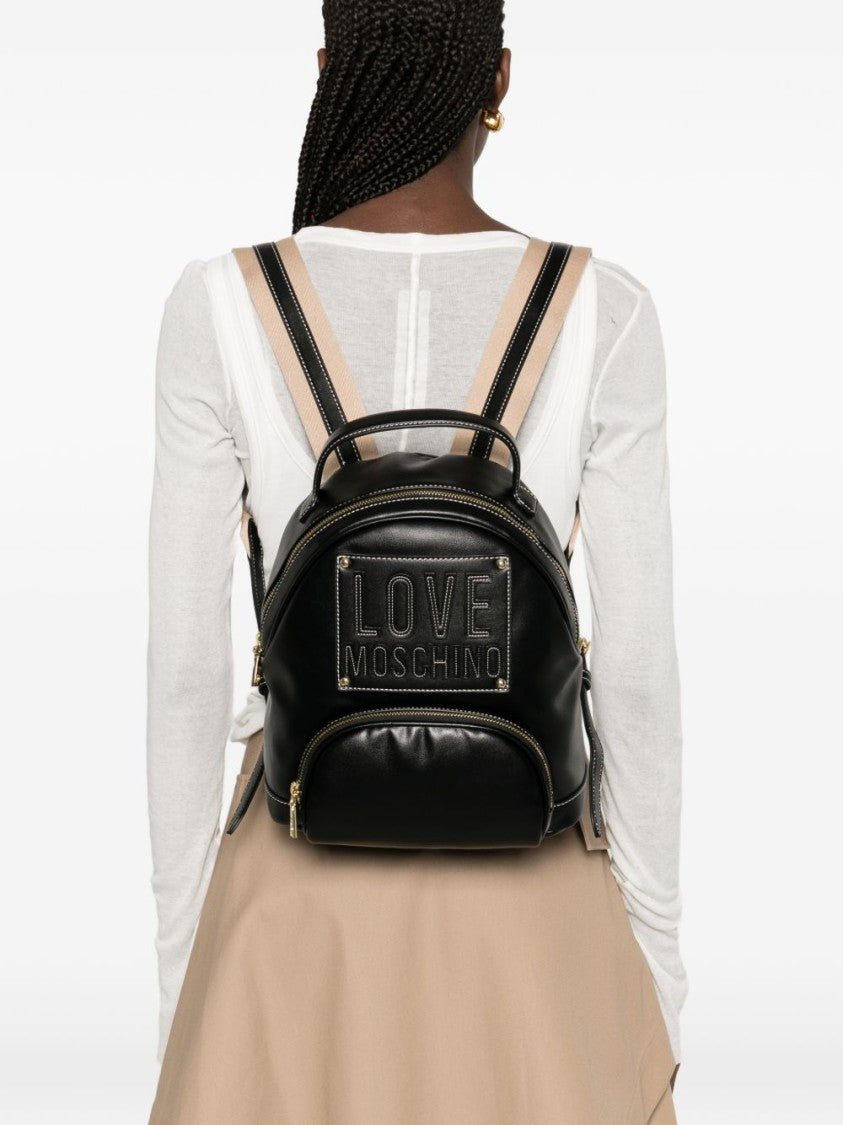 Love Moschino Bucket Bag With Stitched Logo And Gold-Tone Accents