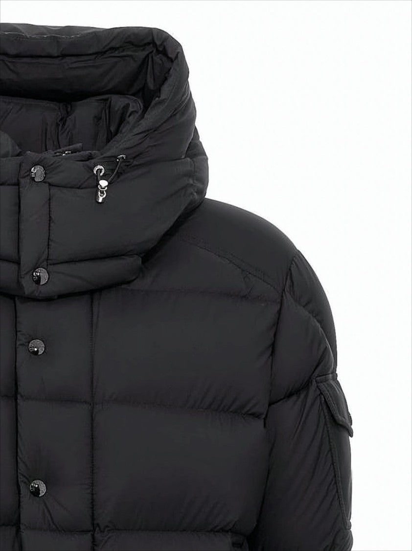 Moncler Black Padded Jacket With High Collar