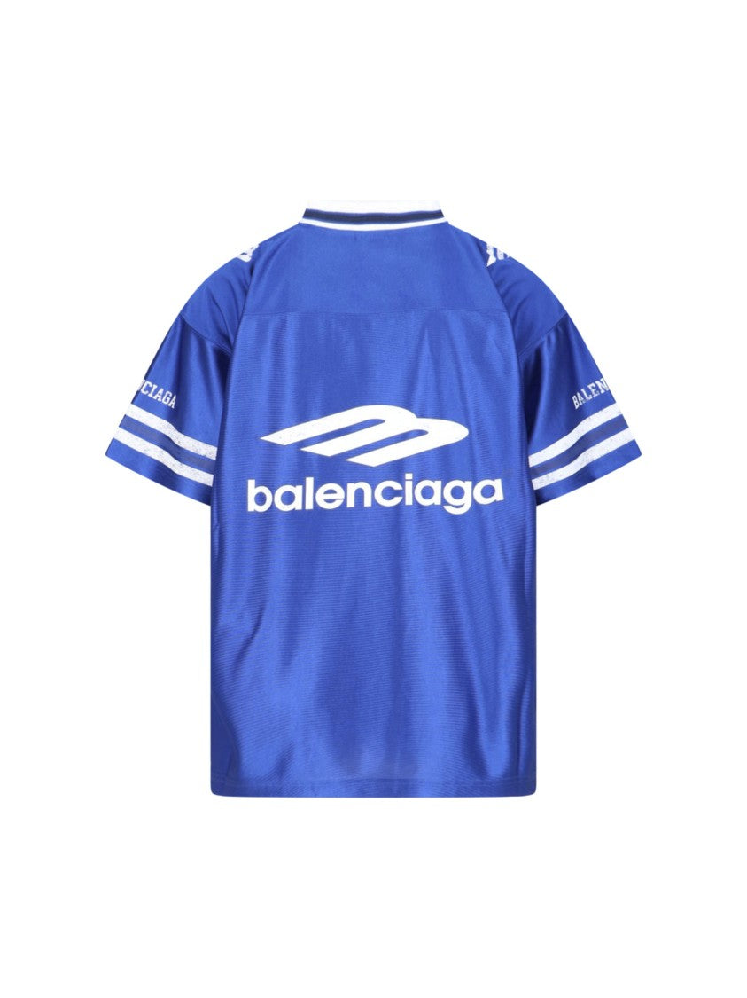 Balenciaga 3B Football V-Neck Logo T-Shirt