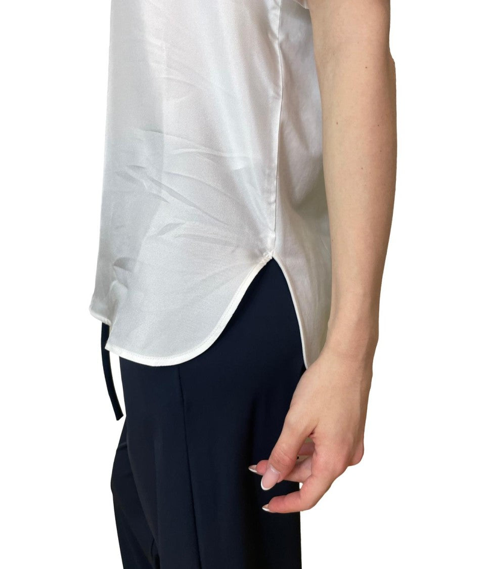 Max Mara White Mmlotre Cotton Knit Top
