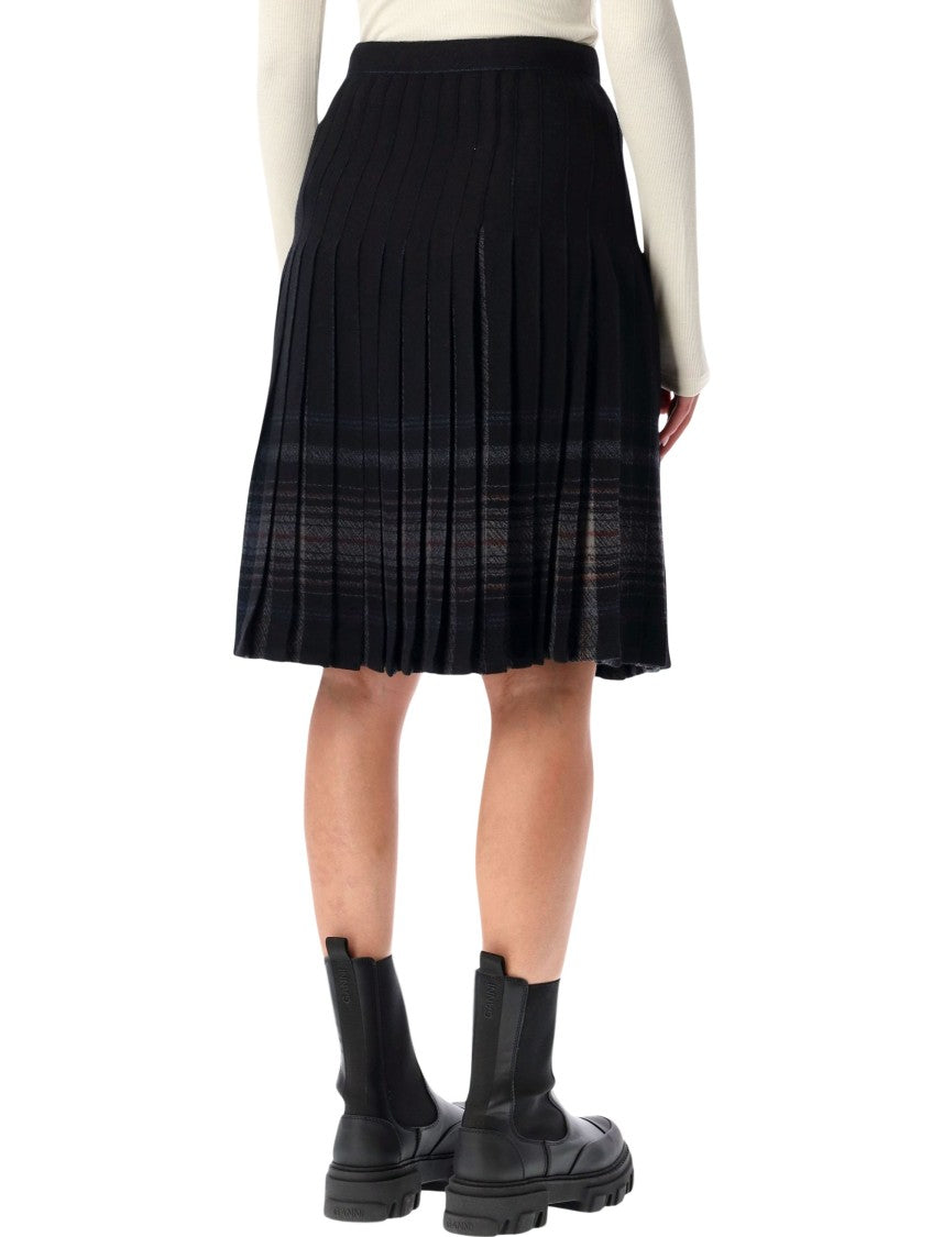 Low Classic Reversible Wool Pleated Midi Skirt