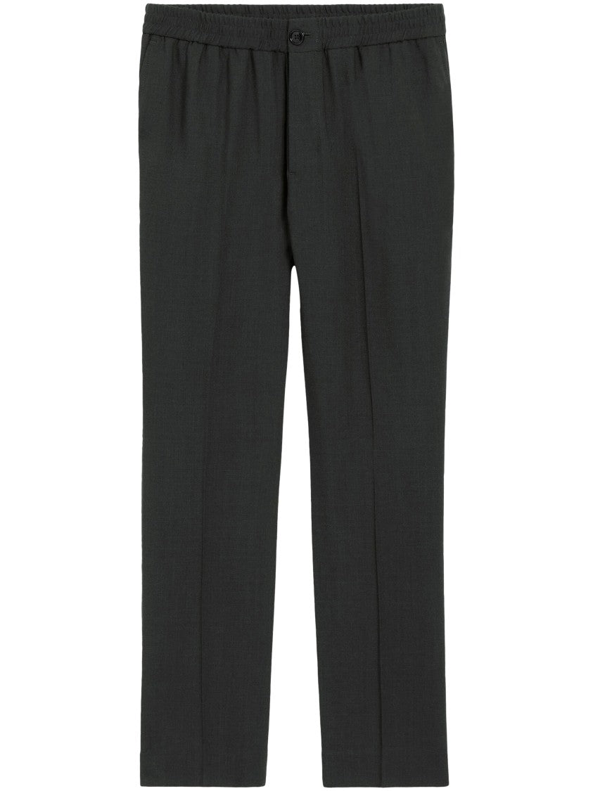 Ami Tailored Grey Trousers With Elastic Waistband