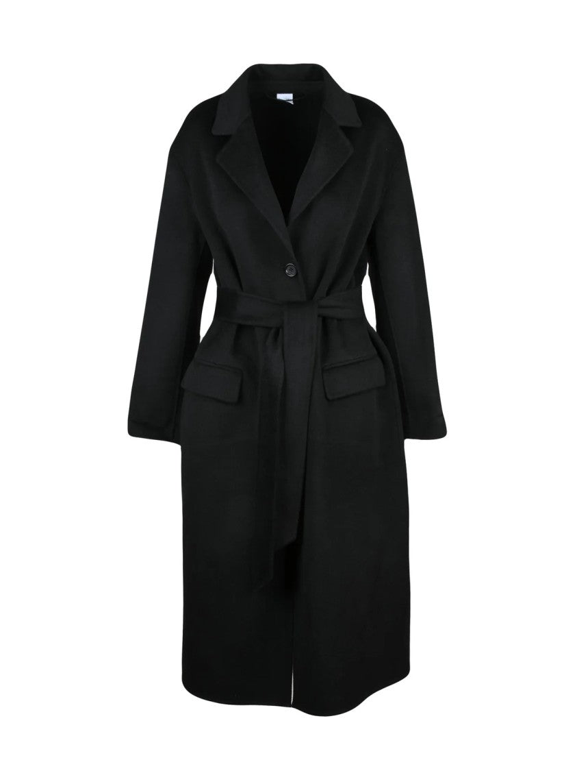 Aspesi Black Wool Unlined Long Coat