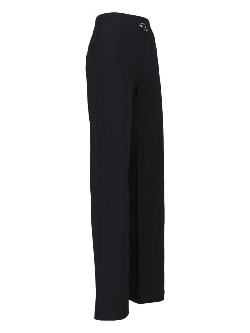 Diesel Straight-Leg Wool Blend Pants With Side Zipper