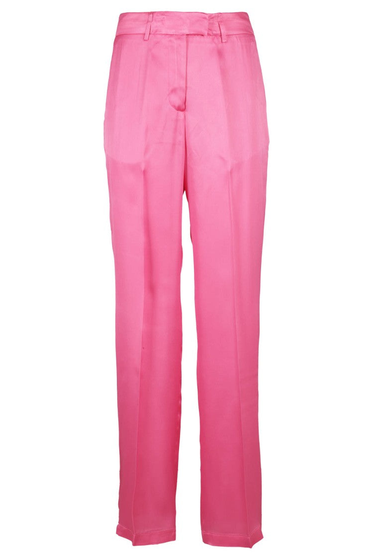 Semi Couture High-Waist Satin-Finish Tonya Trousers With Side Pockets