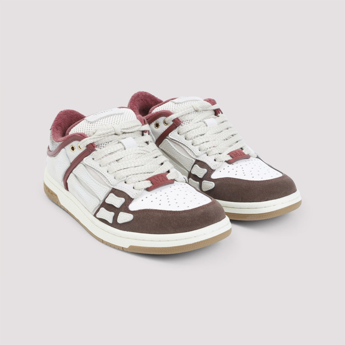 Amiri Premium Leather Low-Top Sneakers With Textured Overlays