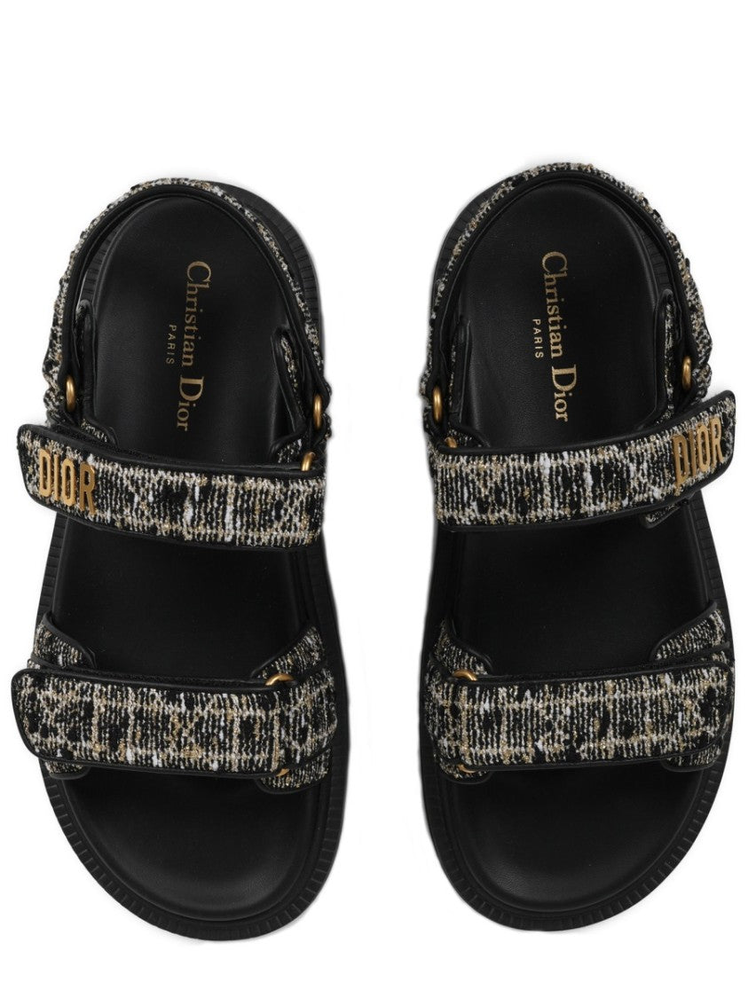 Dior Cannage Tweed Wool Sandals